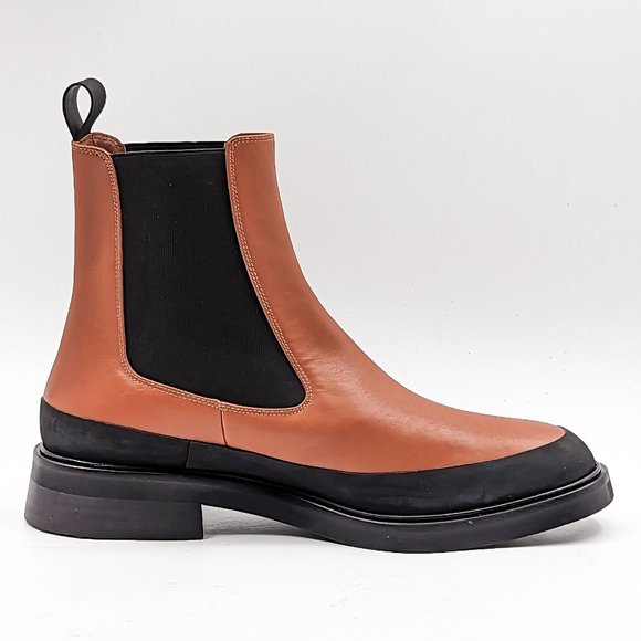 Frame Paris Women Le Holland Leather Rubber Brown Chelsea Boots 8US EUR 38.5 - Picture 9 of 12